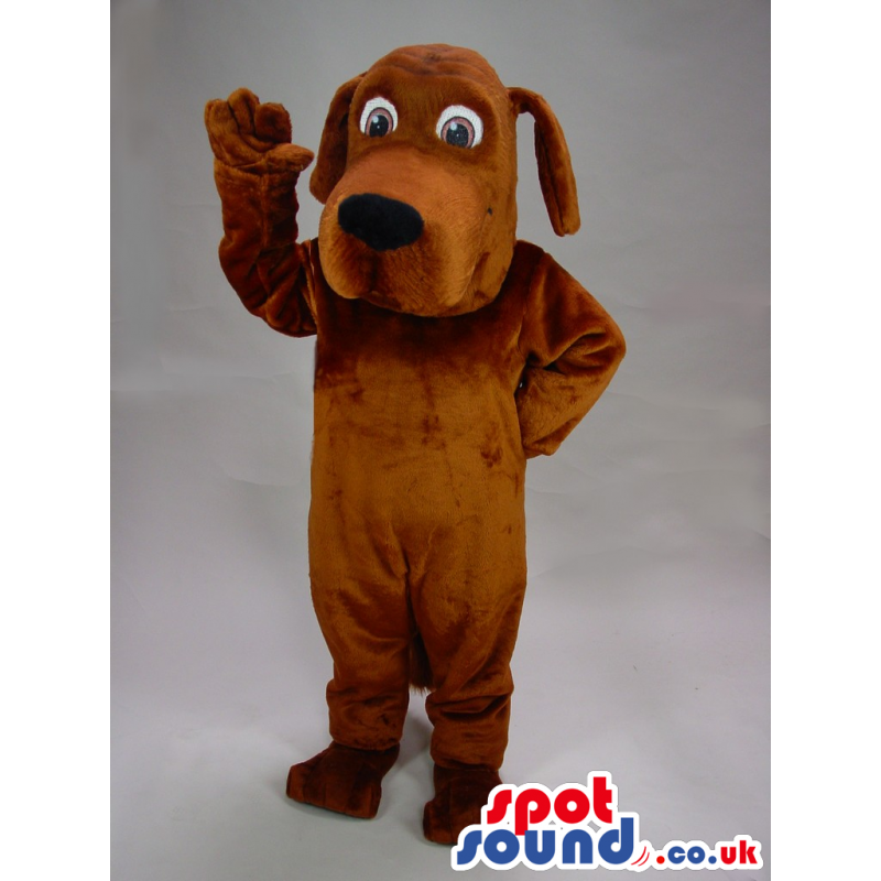 Customizable Brown Dog Plush Mascot With A Calm Face - Custom