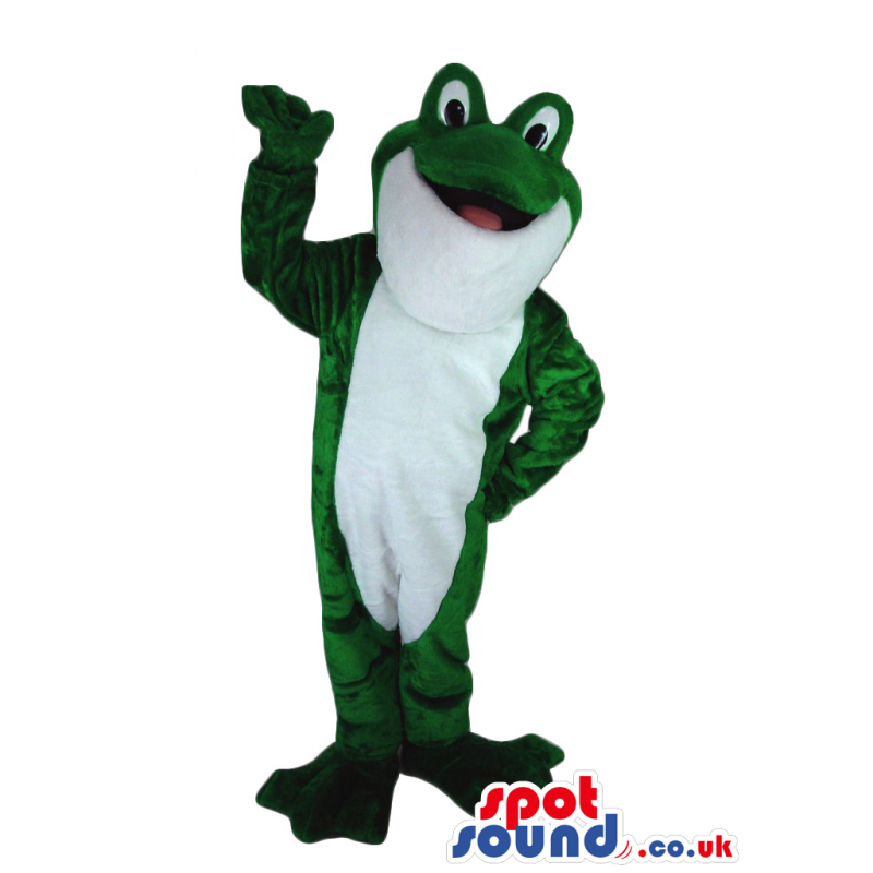 Big Cute Green Frog Plush Mascot With A White Belly - Custom