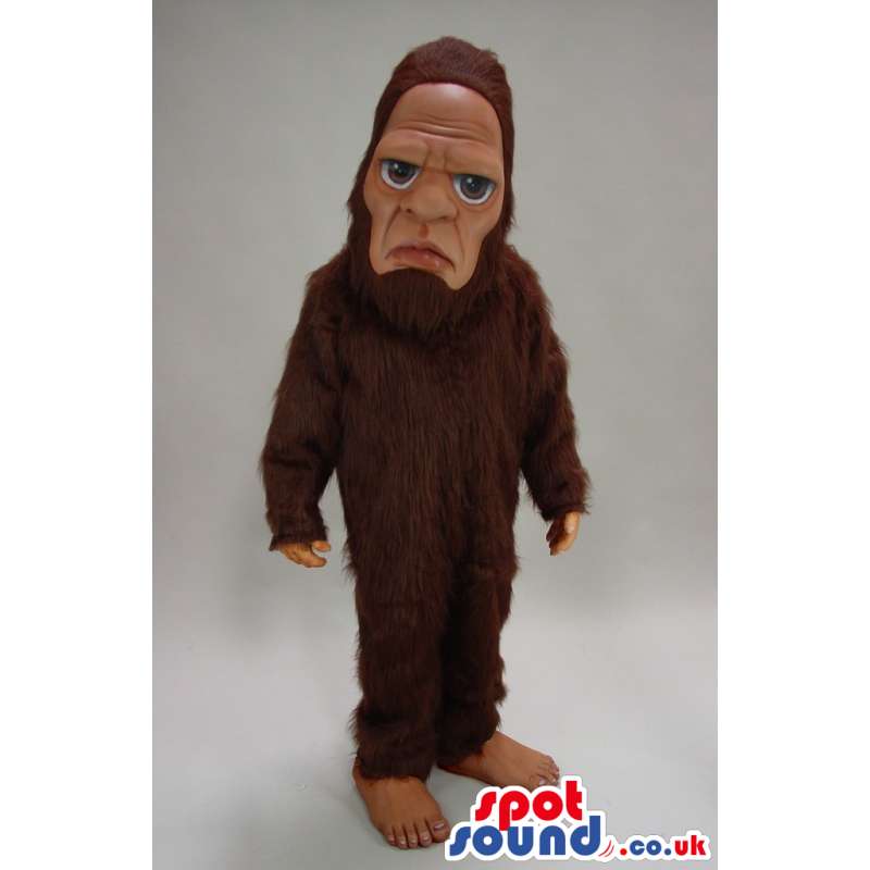 All Brown Chimpanzee Plush Mascot With A Almost Human Face! -