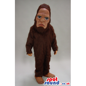 All Brown Chimpanzee Plush Mascot With A Almost Human Face! -