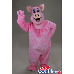 Customizable All Pink Big Pig Animal Plush Mascot - Custom