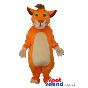 Customizable Orange Young Lion Plush Mascot With A White Belly