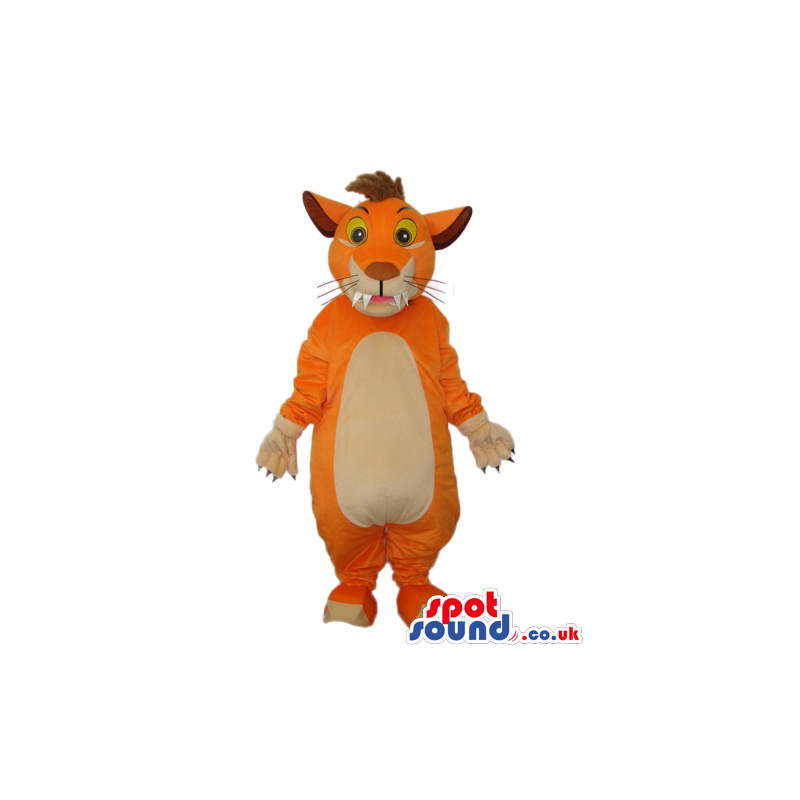 Customizable Orange Young Lion Plush Mascot With A White Belly