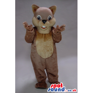 Cute Brown Chipmunk Plush Mascot With A Beige Belly - Custom