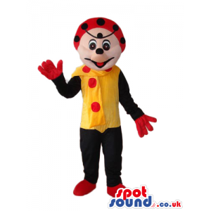 Fantasy Ladybird Mascot With A Yellow Body And Dots - Custom