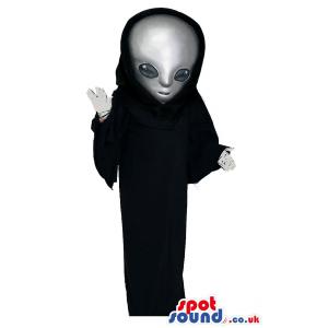 Alien mascot with a black cloth and giving a cute pose - Custom