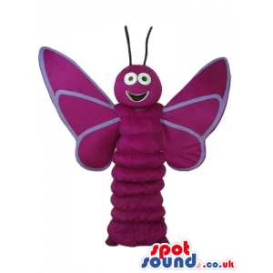 Funny Purple Butterfly Plush Mascot With A Round Head - Custom