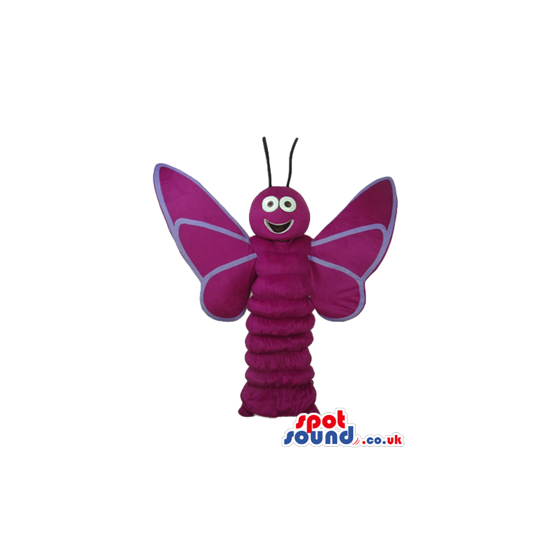 Funny Purple Butterfly Plush Mascot With A Round Head - Custom