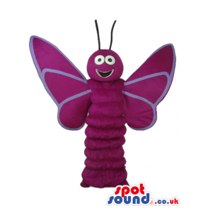 Funny Purple Butterfly Plush Mascot With A Round Head - Custom