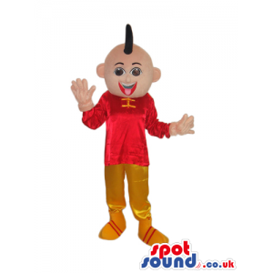 Oriental Boy Character Plush Mascot Wearing Oriental Shinny