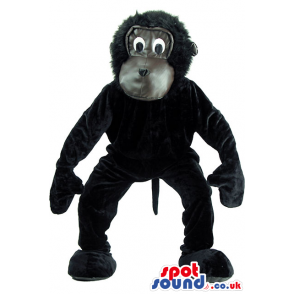 Cartoon Cute Black Gorilla Plush Mascot With Grey Face - Custom