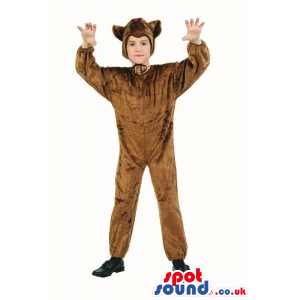 Cute Brown Dog Children Size Plush Halloween Costume - Custom