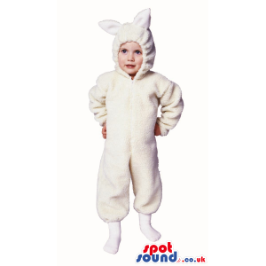 Cute Halloween White Sheep Children Size Plush Costume Disguise