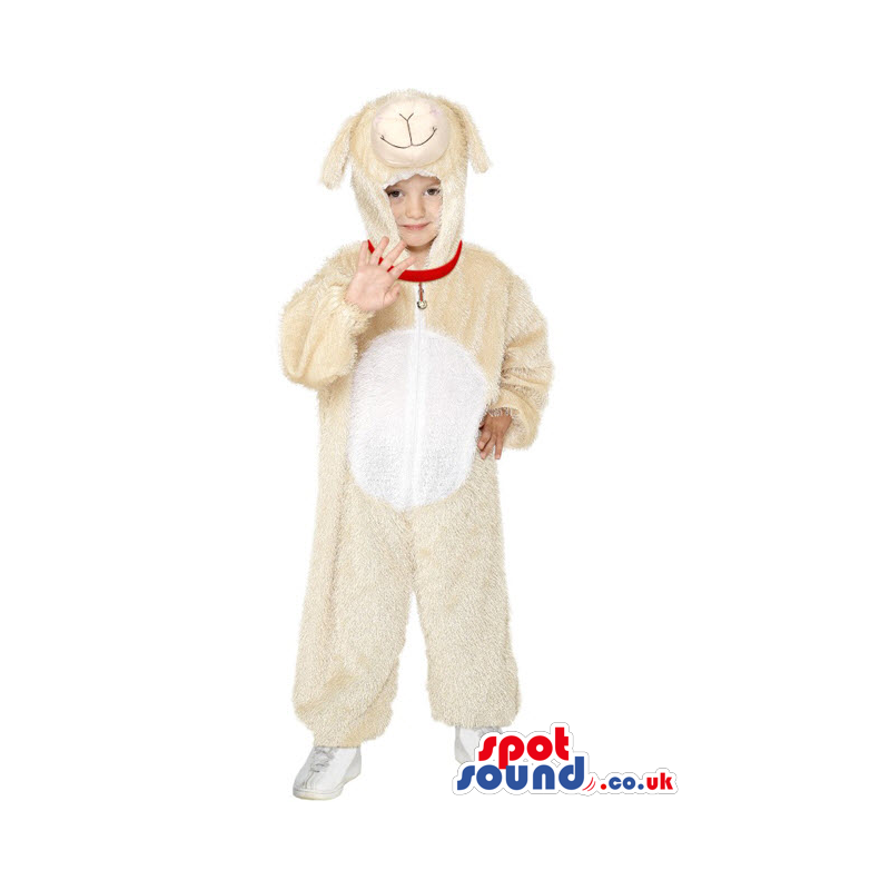 Cute Halloween White Sheep Children Size Plush Costume Disguise
