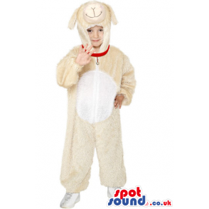 Cute Halloween White Sheep Children Size Plush Costume Disguise