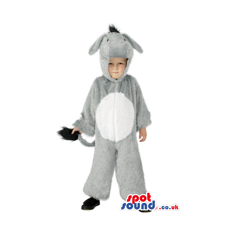 Cute Halloween Grey Donkey Children Size Plush Costume Disguise