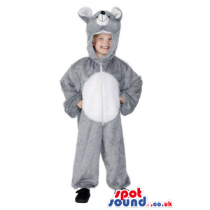 Cute Halloween Grey Mouse Children Size Plush Costume Disguise