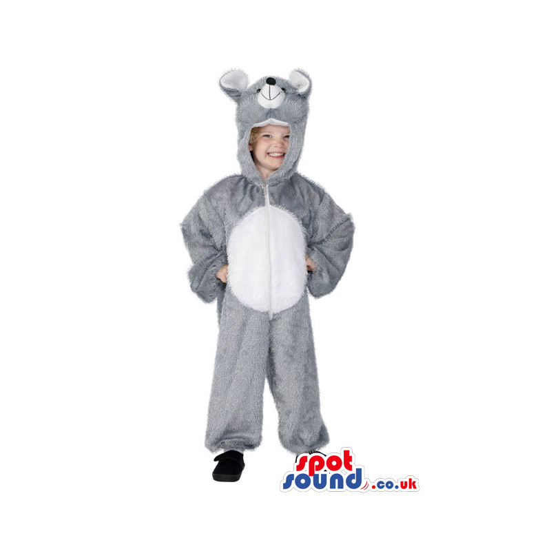 Cute Halloween Grey Mouse Children Size Plush Costume Disguise