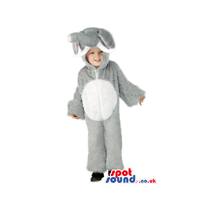 Cute Halloween Grey Elephant Children Size Plush Costume