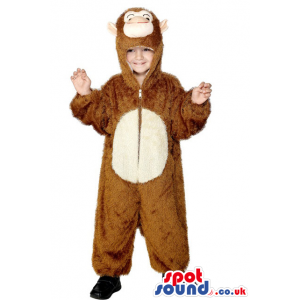 Cute Halloween Brown Monkey Children Size Plush Costume