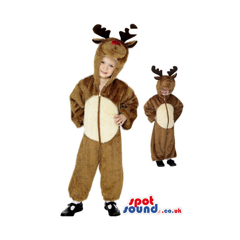 Cute Brown Reindeer Children Size Plush Costume Disguise -