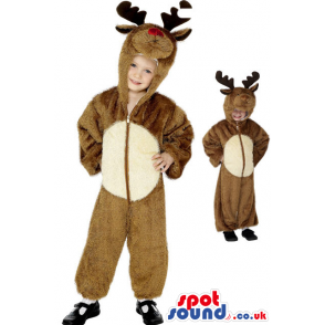 Cute Brown Reindeer Children Size Plush Costume Disguise -