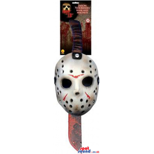 Scary Jason Horror Movie Character Mask And Machete. - Custom