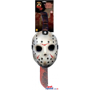 Scary Jason Horror Movie Character Mask And Machete. - Custom