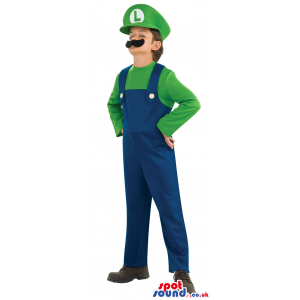 Mario Bros. Luigi Video Game Character Children Size Costume -