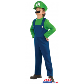 Mario Bros. Luigi Video Game Character Children Size Costume -