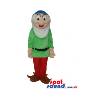 Snow White And The Seven Dwarfs Character Mascot In Green