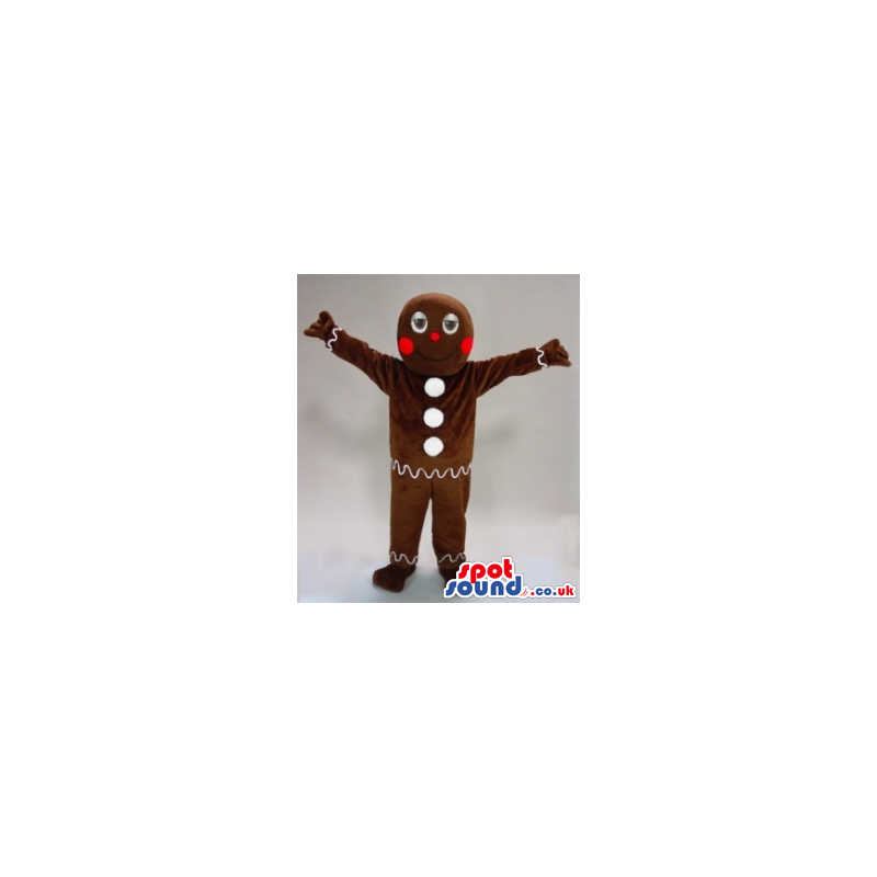 Ginger Bread Man Cake Plush Mascot With White Buttons - Custom