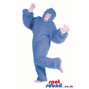 Flashy Blue Hairy Gorilla Plush Mascot Or Disguise