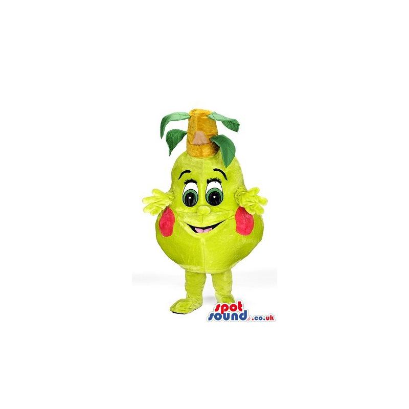 Fruited mascot with bunny teeth and a open mouth - Custom
