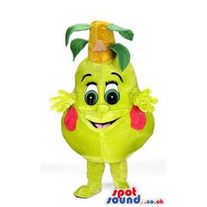 Fruited mascot with bunny teeth and a open mouth - Custom