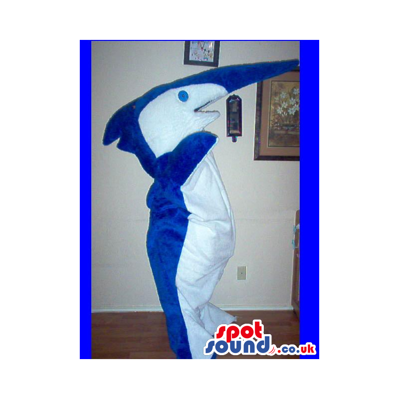 Customizable Blue And White Swordfish Plush Mascot - Custom