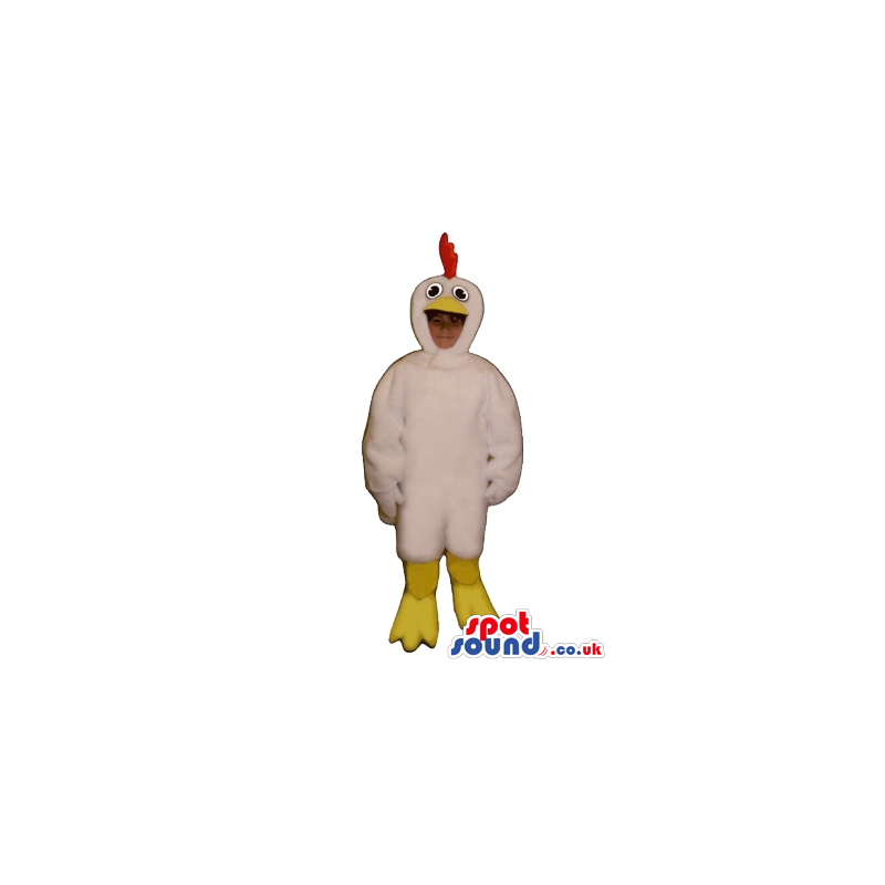 Cute White Hen Children Size Plush Costume Or Disguise - Custom