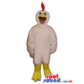 Cute White Hen Children Size Plush Costume Or Disguise - Custom