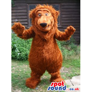 Customizable Cute Hairy Brown Bear Animal Plush Mascot - Custom