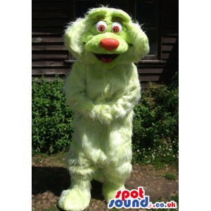 Fantasy Big Green Dog Plush Mascot With A Red Nose - Custom