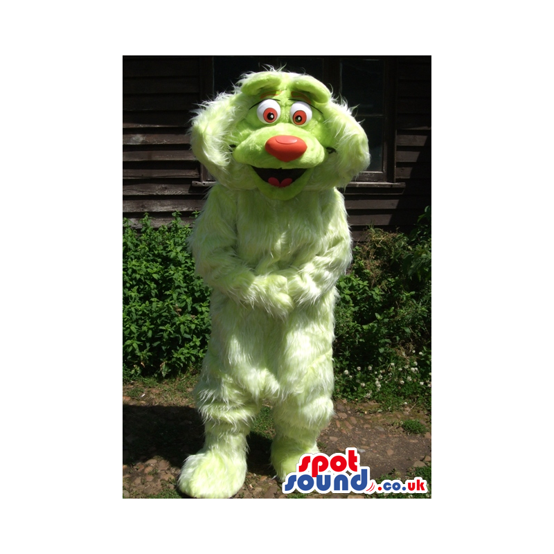 Fantasy Big Green Dog Plush Mascot With A Red Nose - Custom