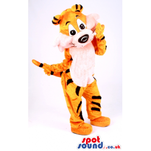 Fantasy Orange Tiger Plush Mascot With A White Belly. - Custom