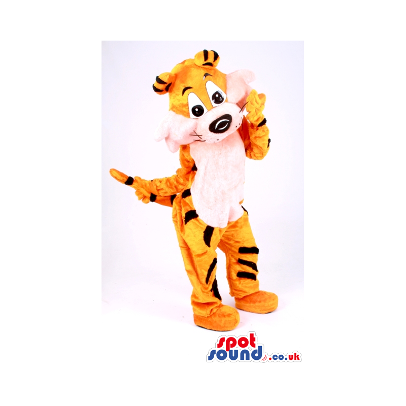 Fantasy Orange Tiger Plush Mascot With A White Belly. - Custom