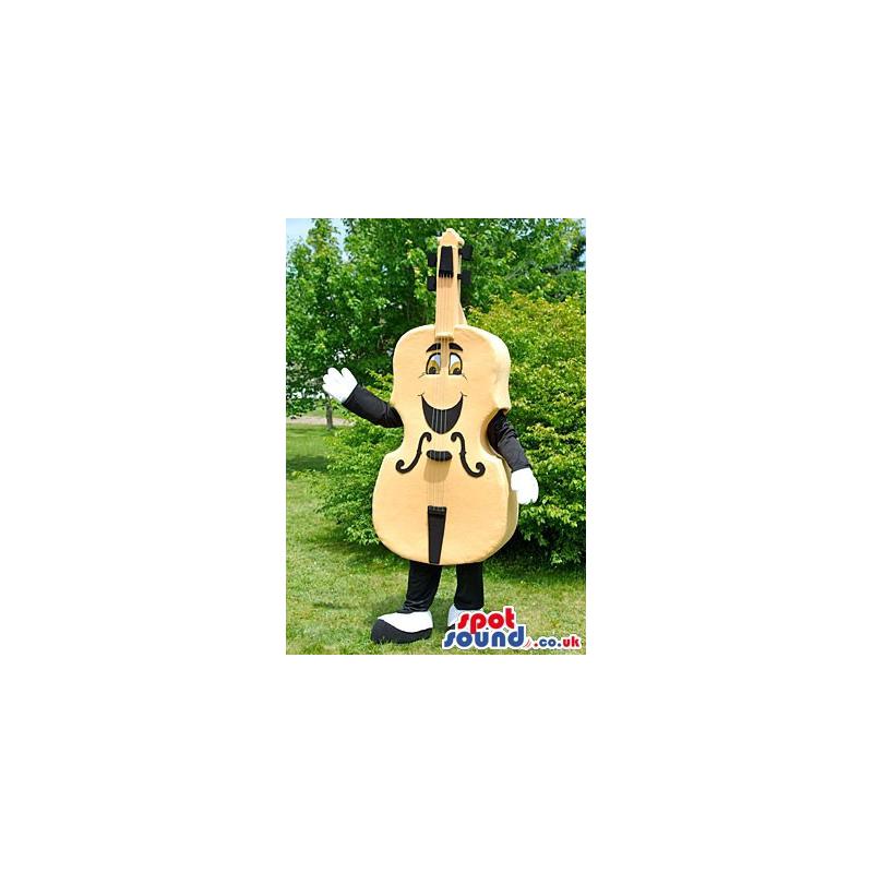 Little violin mascot with adorable smile on his face - Custom