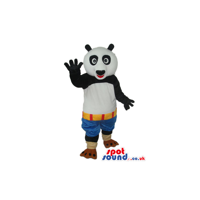 Kung Fu Panda Movie Character Mascot With Blue Shorts - Custom