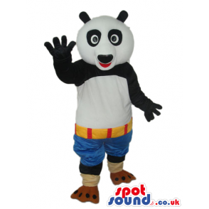 Kung Fu Panda Movie Character Mascot With Blue Shorts - Custom
