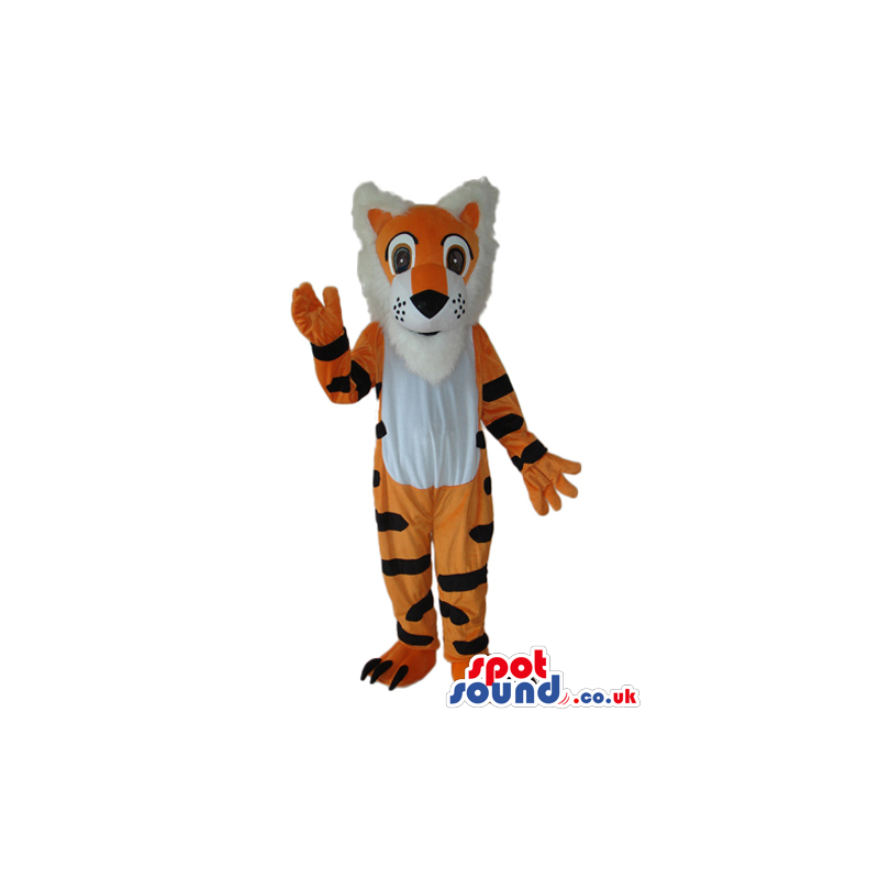 Fantasy Orange Tiger Plush Mascot With A White Belly And Hair -