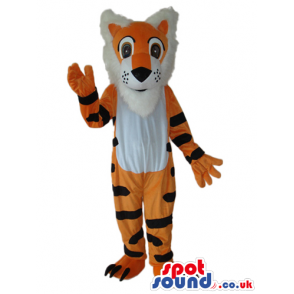 Fantasy Orange Tiger Plush Mascot With A White Belly And Hair -