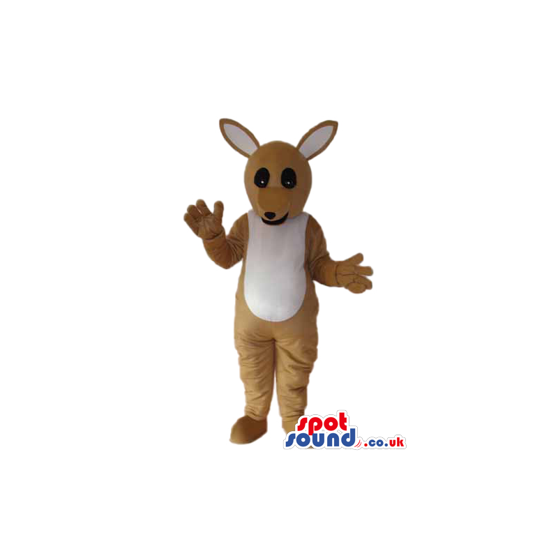 Cute Beige And Brown Kangaroo Plush Animal Mascot - Custom