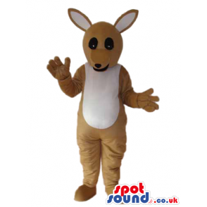 Cute Beige And Brown Kangaroo Plush Animal Mascot - Custom